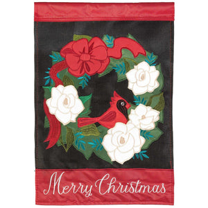 Merry Christmas Cardinal Garden Flag