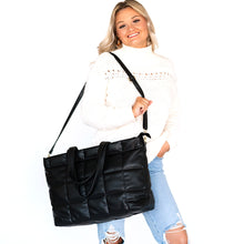 Load image into Gallery viewer, Viv &amp; Lou Black Parker Puffy Tote