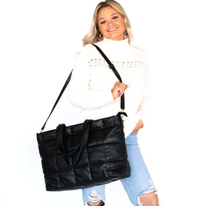 Viv & Lou Black Parker Puffy Tote