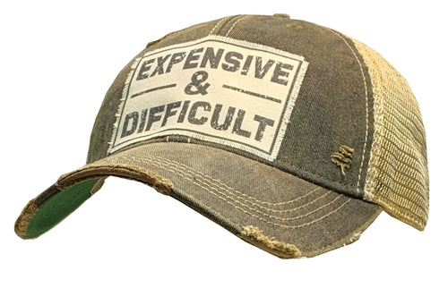 Expensive & Difficult Distressed Baseball Cap