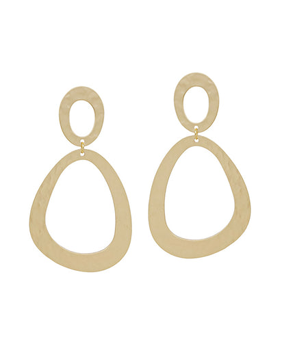 Celine Gold Open Frame Drop Earrings