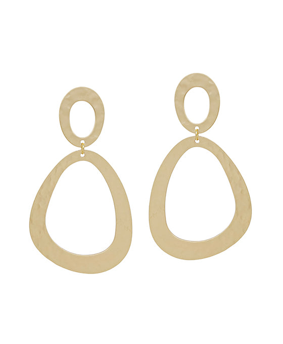 Celine Gold Open Frame Drop Earrings