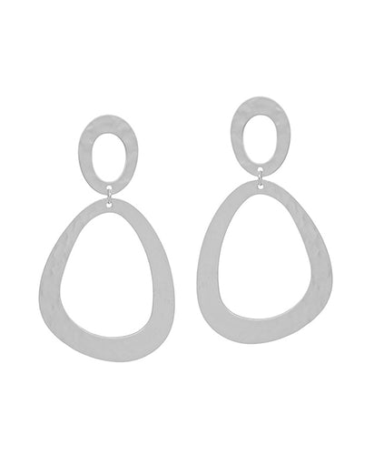Celine Silver Open Frame Drop Earrings