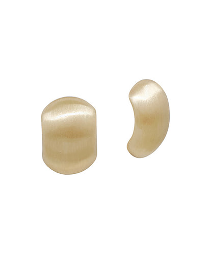 Brushed Gold Flat Stud Earrings