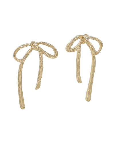 Gold Floppy Bow Earrings