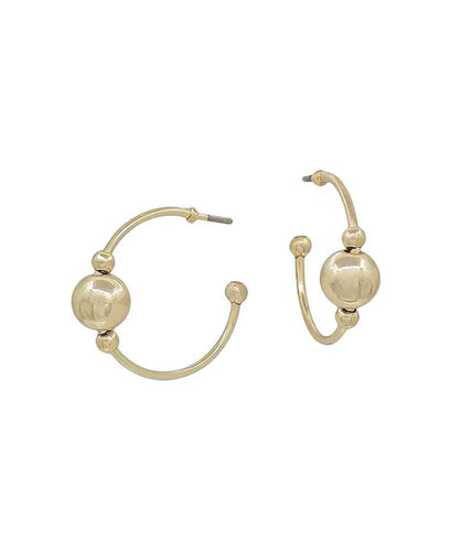 Gold Mini Ball Hoop Earrings