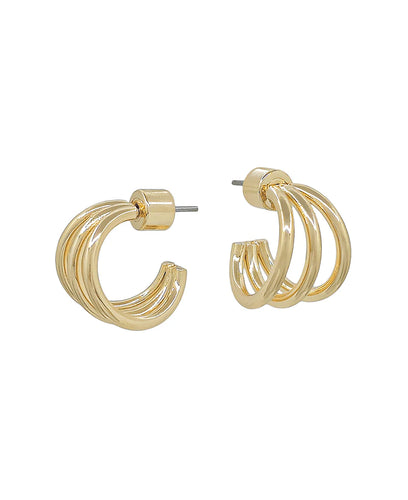 Gold Huggie Hoop Earrings