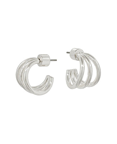 Silver Huggie Hoop Earrings