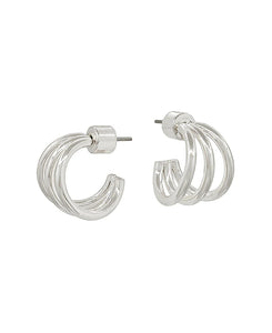 Silver Huggie Hoop Earrings