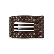 Load image into Gallery viewer, Medium Teleties Quilted Flat Rectangle Hair Clip - Truly Taupe