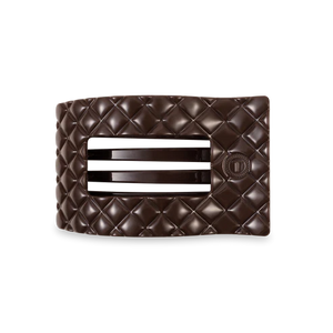 Medium Teleties Quilted Flat Rectangle Hair Clip - Truly Taupe