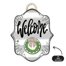 Load image into Gallery viewer, DK Designs Door Hanger - Stripe Bloom &quot;Welcome&quot; w/ Wreath Mini