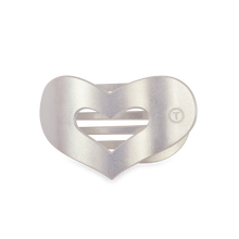 Load image into Gallery viewer, Medium Teleties Flat Round Hair Clip - Mother of Pearl Heart