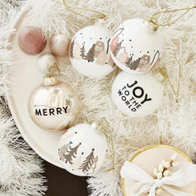 Load image into Gallery viewer, Glass Ornament Set - Merry &amp; Trees