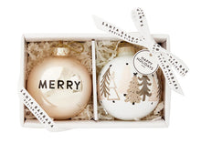 Load image into Gallery viewer, Glass Ornament Set - Merry &amp; Trees