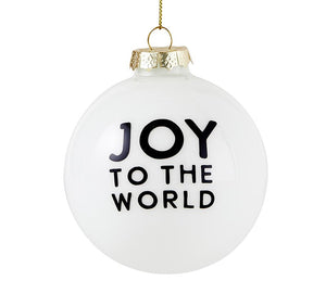 Glass Ornament Set - Joy To The World + Houses