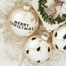 Load image into Gallery viewer, Glass Ornament Set - Merry Christmas &amp; Trees