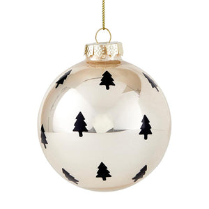 Glass Ornament Set - Merry Christmas & Trees