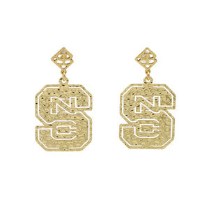 NC State Gold Logo Earrings