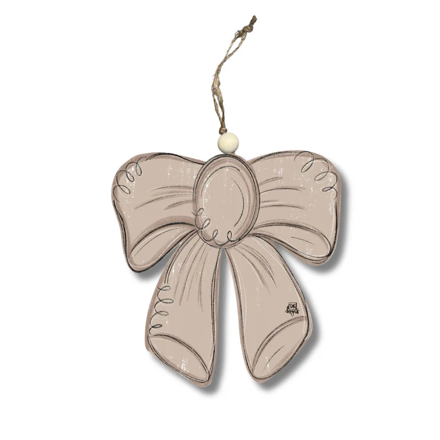 DK Designs Ornament - Tan Bow