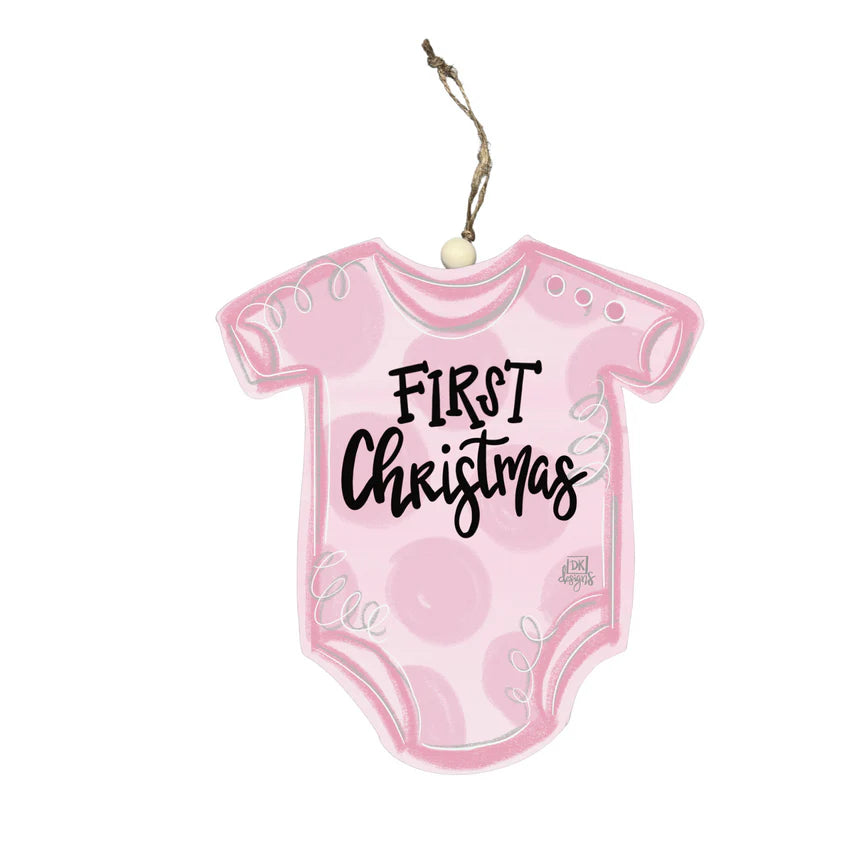 DK Designs Ornament - Pink Baby's First Christmas