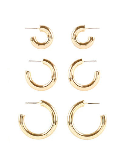Gold Hoop Earring Set