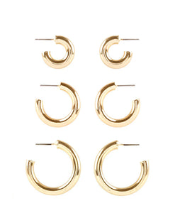 Gold Hoop Earring Set