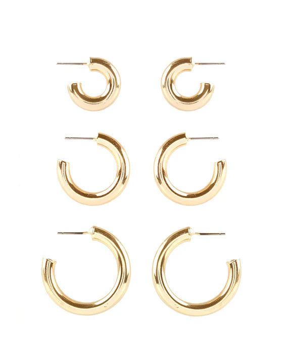 Gold Hoop Earring Set
