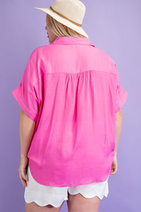 Presley Collared Blouse - Candy Pink