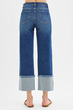Load image into Gallery viewer, Risen Jeans - Mid Rise Crop Wide Cuffed Jeans - Dark Wash