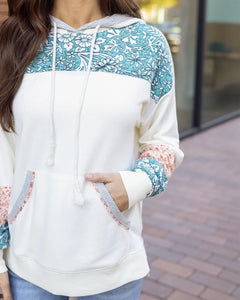 Grace & Lace Patchwork Hoodie - Ivory