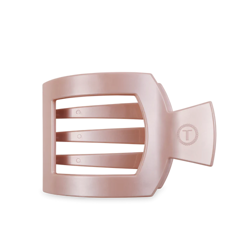 Large Teleties Flat Square Hair Clip - Pearly Pink