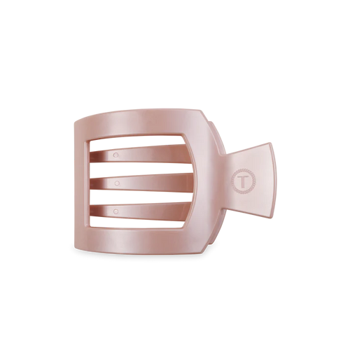 Medium Teleties Flat Square Hair Clip - Pearly Pink