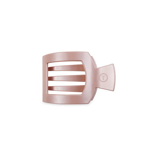 Small Teleties Flat Square Hair Clip - Pearly Pink