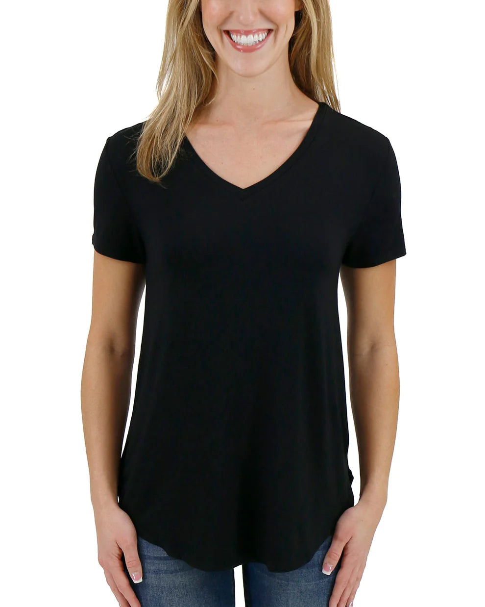Perfect V Neck Tee - Black {by Grace & Lace}