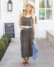 Load image into Gallery viewer, Grace &amp; Lace Pocketed Blouson Dress - Black Ditsy