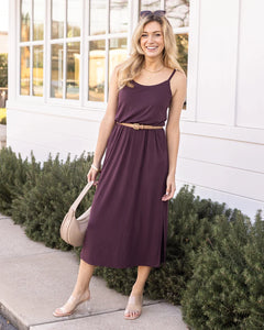 Grace & Lace Pocketed Blouson Dress - Italian Fig
