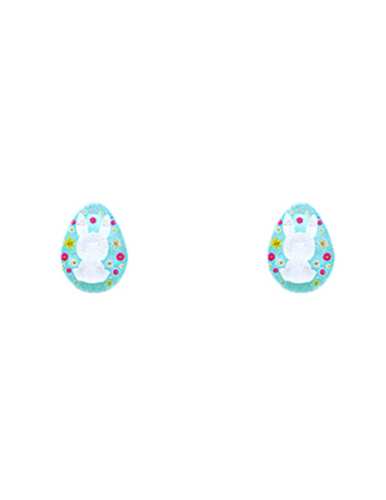 Easter Egg Stud Earrings - Blue