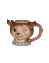 Load image into Gallery viewer, Vintage Pink Reindeer Mugs