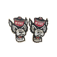 NC State Wolf Pavé Logo Stud Earrings