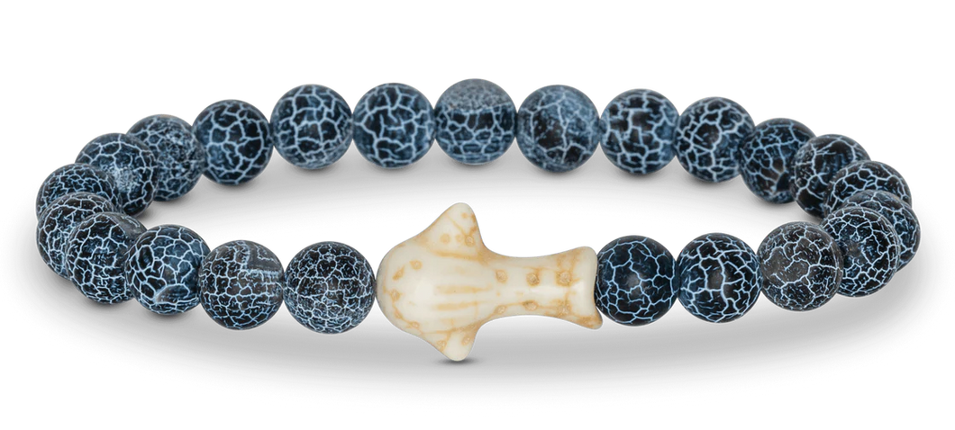Fahlo Quest Whale Shark Tracking Bracelet - Deep Blue