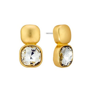 Meghan Browne Rome Earrings - Gold Clear