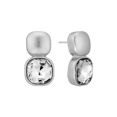 Meghan Browne Rome Earrings - Silver Clear