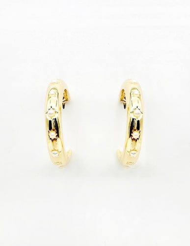 Meghan Browne Romy Earring - Gold Pearl