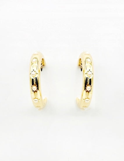 Meghan Browne Romy Earring - Gold Pearl