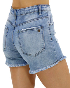 Grace & Lace Mid-Wash Girlfriend Relaxed Fit Shorts