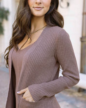 Load image into Gallery viewer, Grace &amp; Lace Ribbed Knit Cardigan - Latte