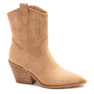 Corkys Rowdy Camel Suede Booties