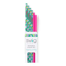 Load image into Gallery viewer, Swig Reusable Straw Set - Paradise + Green