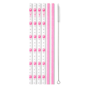 Swig Reusable Straw Set - Faboolous + Pink Glitter